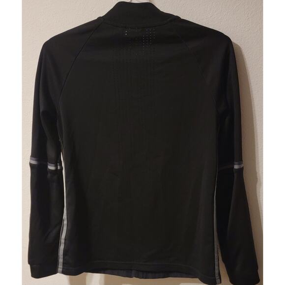 Adidas Womens Training Jacket Black White Small Logo Full Zip - Picture 3 of 8